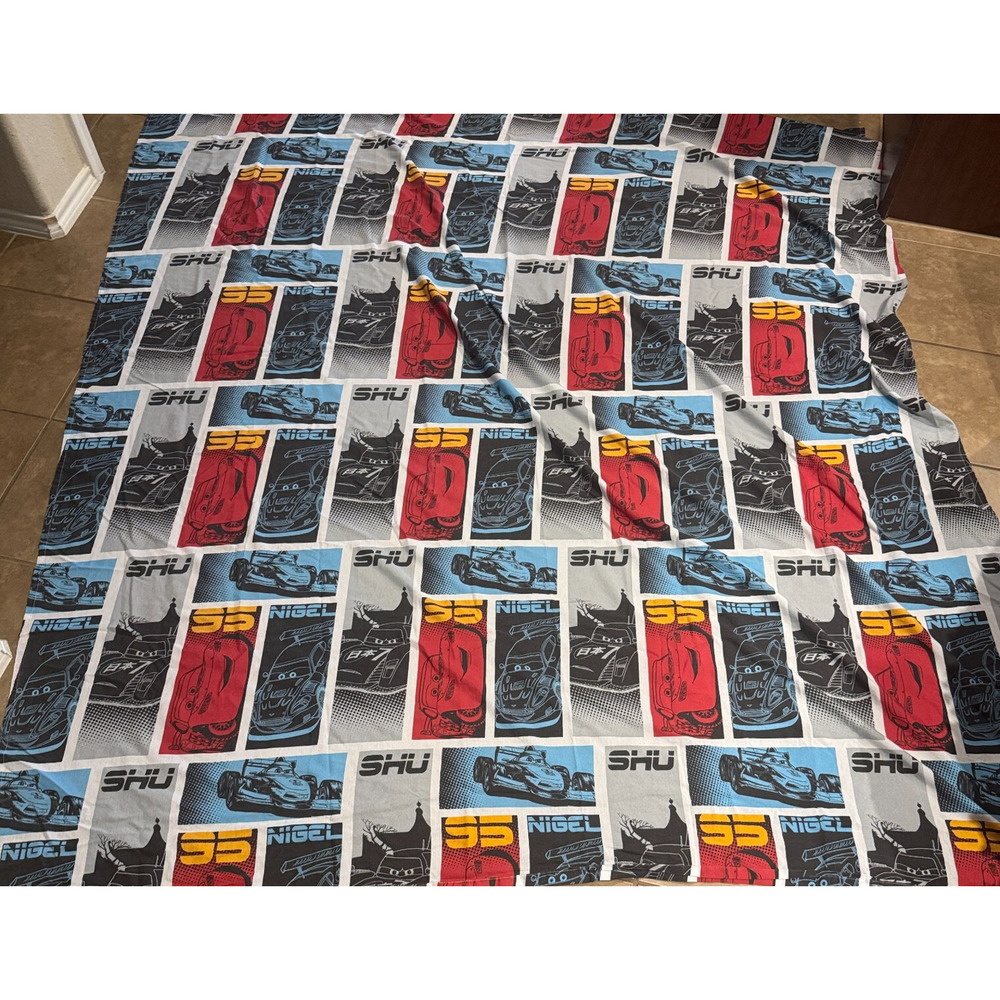 Disney Pixar Cars Flat Full Size Sheet Lightning McQueen SHU & Nigel